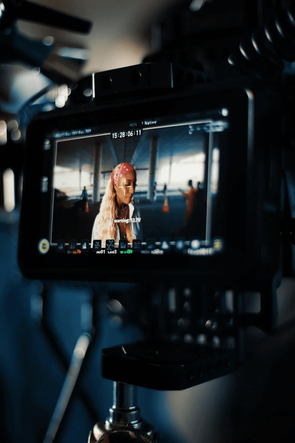 Retour caméra d'un tournage de clip