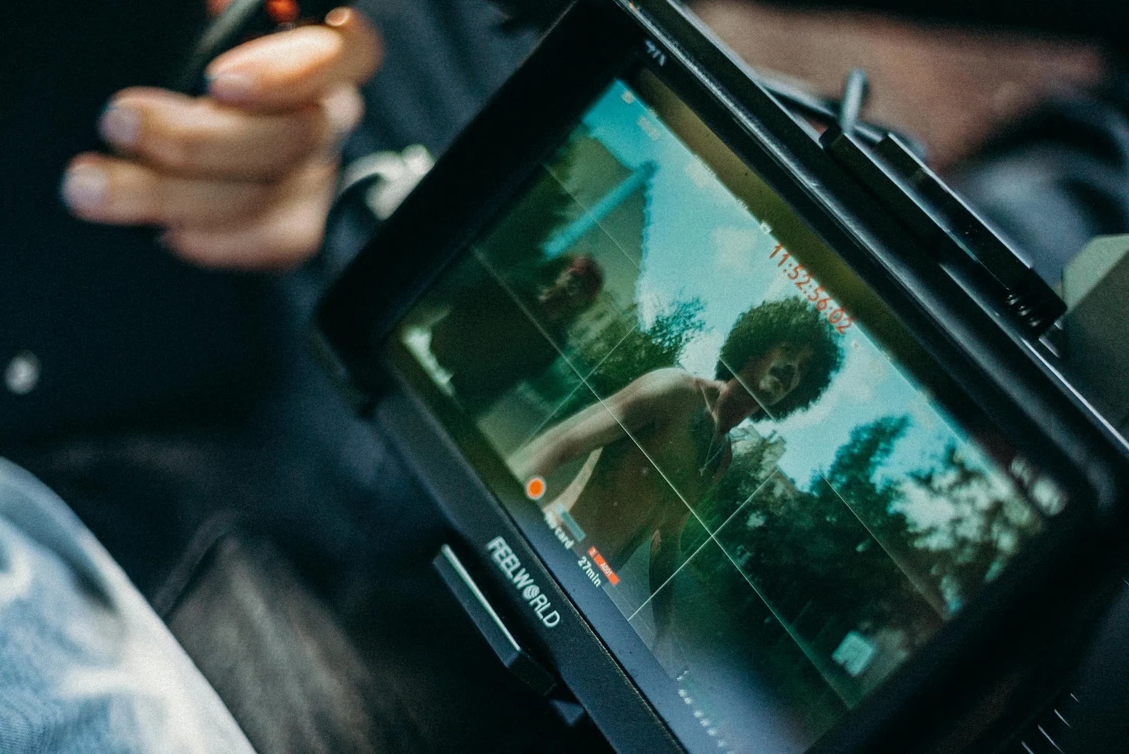 Retour caméra d'un tournage de clip